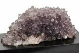 Wide, Purple Amethyst Crystal Cluster On Wood Base - Uruguay #101458-3